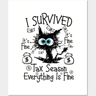 I Survived It’s Fine I’m Fine Tax Season Everything Is Fine Posters and Art